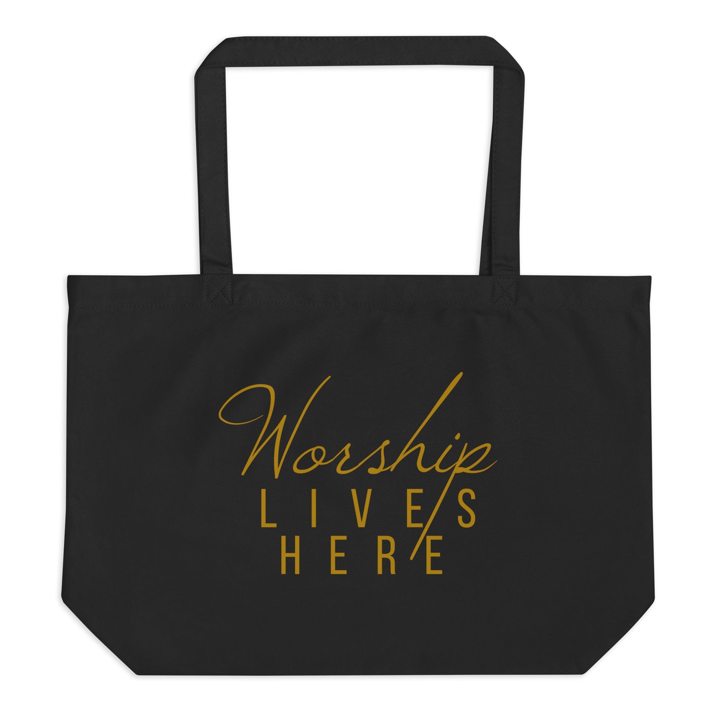 Worship Lives Here™ Large Organic Tote Bag