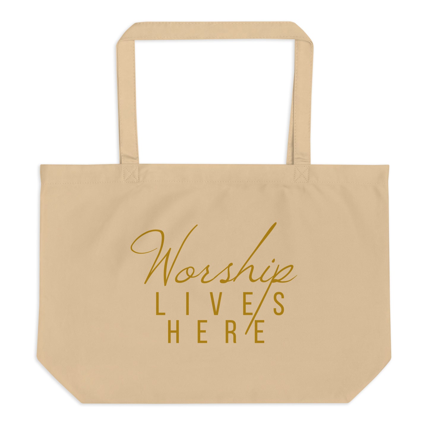 Worship Lives Here™ Large Organic Tote Bag