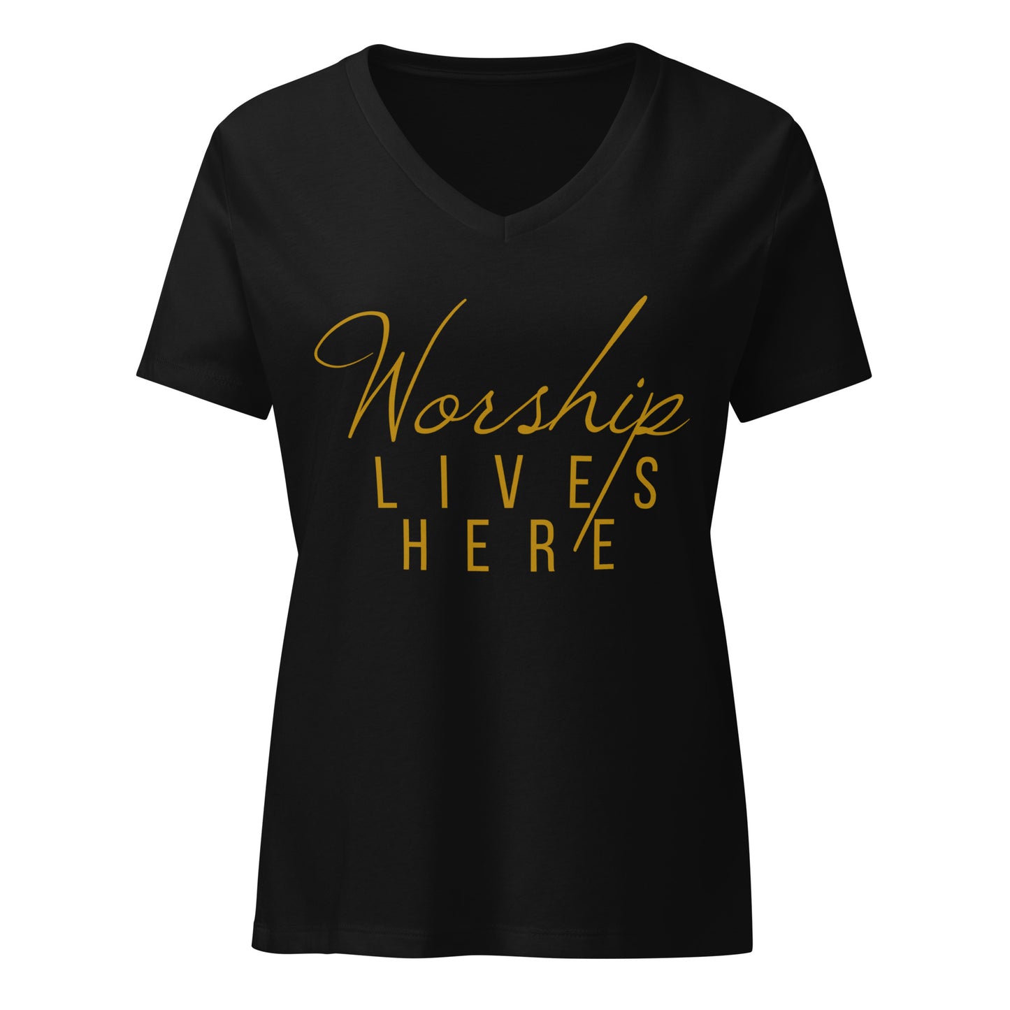 Worship Lives Here™ V-Neck T-Shirt